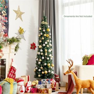 Albero di Natale Artificiale Verde 6 Piedi, 31 Pigne Realistiche, 267 Punte Folte, Supporto Pieghevole in Metallo, Funzionamento a Batteria, Grande Formato in PE - Product Image 6