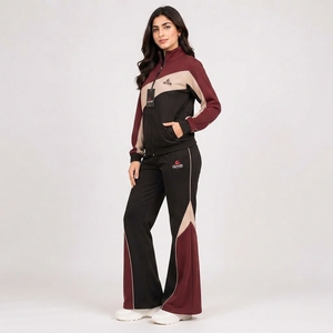 Ensemble de survêtement élégant pour femme : veste et pantalon assortis, idéal pour le yoga, la gym, l'entraînement, les tenues décontractées et le style moderne. - Product Image 1