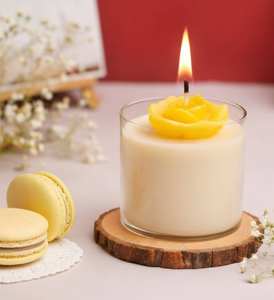 Bougie parfumée artisanale en verre avec couvercle floral, en cire de soja et paraffine, écologique, vente en gros pour la décoration intérieure, les fêtes et les cadeaux - Product Image 2