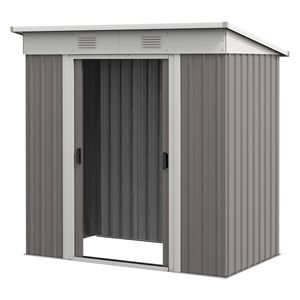 Casetta da Giardino in Metallo 6FT X 4FT con Porte a Doppio Blocco, 2 Prese d'Aria, Telaio in Acciaio per Deposito Attrezzi da Giardino - Product Image 1