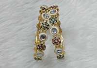 Bracelet ajustable Exima en laiton plaqué or 18 carats pour femme, motif fleur de princesse et croix, personnalisable
