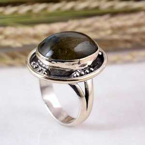 925 Sterling Silver Blue <b>Labradorite</b> Bezel Setting Handmade Vintage Boho Wedding Statement Gemstone <b>Ring</b> Jewelry Unisex - Product Image 6