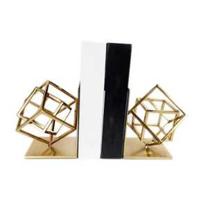 Metallic Globe Shaped Bookends Handmade Artistic World <b>Map</b> Design Book Holder Pair Eco Friendly Rustic Wooden - Product Image 2