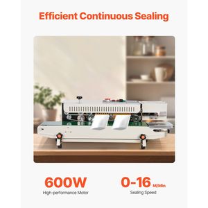 เครื่องซีลถุงแบบต่อเนื่อง ควบคุมอุณหภูมิแบบดิจิตอล ความกว้างการซีล 0.24-0.47 นิ้ว/6-12 มม. เครื่องซีลแบบแนวนอนสำหรับ C - Product Image 2
