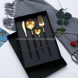 Premium Quality Gold Plated Stainless Steel Cutlery Set Stylish Spoons Forks <b>Knives</b> for Home Hotel Restaurant Wedding Use - Product Image 3