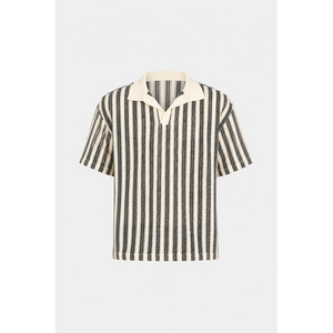เสื้อยืดแขนราแกลนผู้ชาย คอโอ ทรงปกติ สีพื้น แต่งขอบตัดกัน สวมใส่สบาย สีขาว สีกรมท่า - Product Image 2
