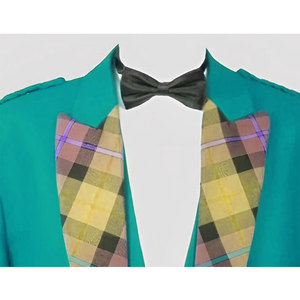 Turquoise <b>Wool</b> Prince Charlie Top Sell Jacket <b>Yellow</b> Tartan Vest Silver Buttons Factory Supplies 2026 - Product Image 2