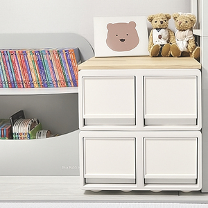 Korea Made Twin Ivory Stackable Modular <b>Plastic</b> <b>Storage</b> <b>Drawer</b> Cabinet Multi Scene Home Nursery Playroom Cabinet Compatible - Product Image 5
