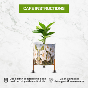 Macetero de Metal Blanco con Soporte de Hierro, Elegante Porta Plantas Decorativo para Jardín Interior Moderno, Sala de Estar, Dormitorio - Product Image 4