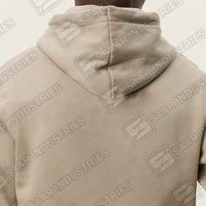 Sudadera con Capucha Unisex Ikhlas Sports, Color Beige Arena, para Invierno, Felpa de Algodón de 300g, Corte Holgado, Bolsillo Canguro, Cordón Ajustable - Product Image 6
