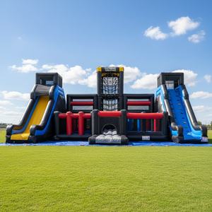 Castillo Inflable de PVC de 0.55mm, con Obstáculos, Tobogán, Zona de Salto y Escalada, Tobogán Gigante para Eventos, Venta al Por Mayor - Product Image 1