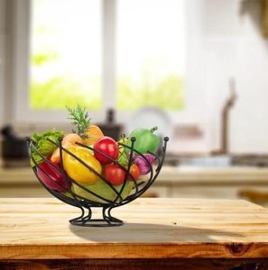 Metal Geometric Round Fruit <b>Basket</b> <b>Vegetable</b> Storage <b>Stand</b> Modern Wire <b>Basket</b> for Kitchen Countertop Dining Table Home Decor - Product Image 6