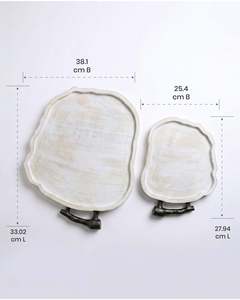 Achetez un plateau de service moderne en résine et une assiette décorative, vaisselle, décoration de table, pour la cuisine, la restauration, le petit-déjeuner, le déjeuner, le dîner - Product Image 5