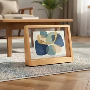 Luxury Walnut Wood <b>Photo</b> <b>Frame</b> <b>Double</b> <b>Sided</b> Clear Acrylic Picture Display Solid Wood Base Portrait Stand <b>Photo</b> <b>Frame</b> wall decor - Product Image 2
