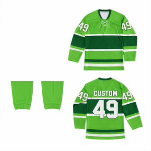 Custom Sublimated Ice Hockey parret green sport Jersey Professional Teamwear Breathable Mesh Fabric customized Sports Apparel - Product Image 1