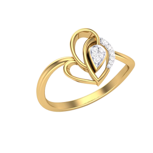 Élégante bague en or en forme de cœur pour femme, avec diamant moissanite taille poire, bijou romantique de promesse - Product Image 2