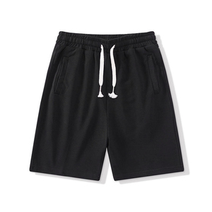 Shorts Bermuda en coton uni pour homme, taille mi-haute, cordon de serrage, décontracté, respirant, avec poches - Product Image 2