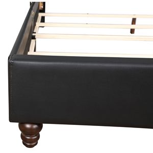 Elegante Letto Matrimoniale Nero Imbottito con Comfort e Stile - Product Image 3