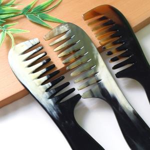 <b>Personalized</b> Handmade Natural Buffalo Sparse Teeth Horn Comb Anti-Static Pocket Comb Middle Ages Comb for Head <b>Massage</b> Helps - Product Image 6