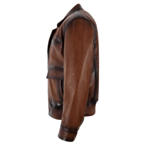 Chaqueta Bomber de Cuero Encerado Vintage para Hombre, Piel de Cordero Genuina, Forro Acolchado, Estilo Piloto Clásico, Invierno, OEM, ODM, Personalizable - Product Image 2