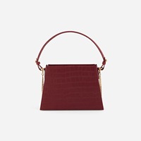 Sac à main bandoulière décontracté pour femme en cuir organique motif alligator, avec bandoulière amovible, chaîne et fermeture éclair, 1L, PU Shop