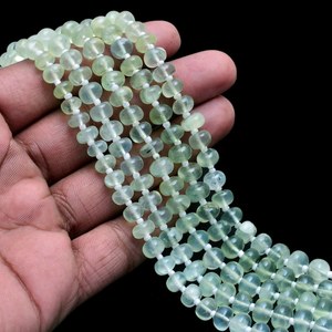 Natural Prehnite Smooth Rondelle Gemstone Beads 7-8MM Green <b>Stone</b> Loose Beads For Jewelry Making Wholesale Bulk Gemstone Beads - Product Image 4