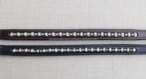 Banda de cuero para la frente, varios diseños con cuentas de cristales, productos de Carreras de Caballos ecuestres personalizados, cristales, banda para la frente ostentosa - Product Image 2