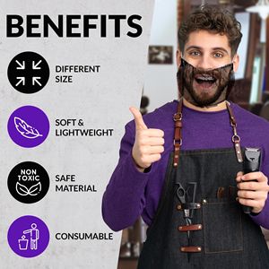 Filets à barbe en nylon jetables noirs de 18 pouces pour hommes Pack 1000 pour le service alimentaire cuisson Restaurant utiliser protecteur de couverture de barbe - Product Image 5