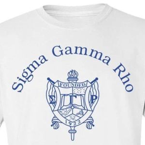 Camiseta con Gráfico del Escudo de Sigma Gamma Rho, Clásica, de Manga Corta, Cuello Redondo, Unisex, con Letras Griegas, Prenda Personalizada - Product Image 2