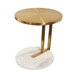 Juego de Mesa de Centro Ovalada Pequeña de Metal y Vidrio de Lujo Moderno para Sala de Estar - Product Image 5