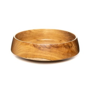 Bol de service en bois de qualité supérieure, finition lisse artisanale, pour fruits frais, salades, collations, noix, desserts, décoration de table de cuisine et de salle à manger - Product Image 2
