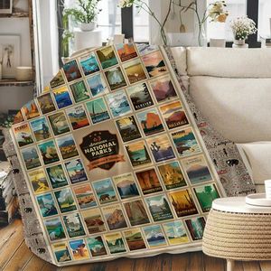 Couverture en flanelle géographique douce et scénique, légère et multifonctionnelle, pour toutes les saisons, idéale pour canapé, bureau, lit et voyage - Product Image 6