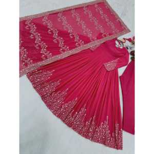 Vestido de fiesta Dupatta Bottom de diseñador para mujer - Product Image 3