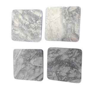 ชุดจานรองแก้วหินอ่อนธรรมชาติ 6 ชิ้น อุปกรณ์ตกแต่งโต๊ะบาร์หรูหราสำหรับบ้าน - Product Image 5