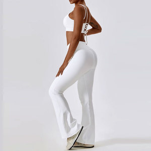 Women <b>Flare</b> Yoga Pants Custom High Waist Activewear <b>Leggings</b> Wholesale OEM ODM Manufacturer Supplier Factory - Product Image 3