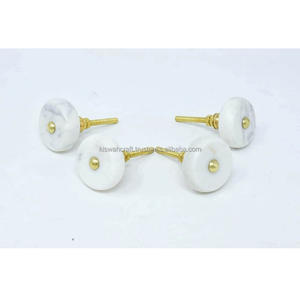 Poignée de porte en céramique faite à la main en pierre et laiton pour meubles de cuisine armoire tiroir poignée de cuisine - Product Image 1