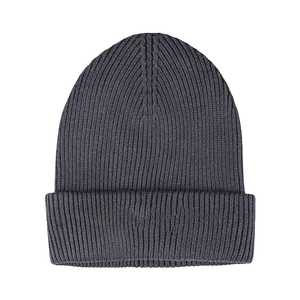 Unisex 100% <b>Wool</b> <b>Beanie</b> <b>Hat</b> Solid Color Ribbed Knit Winter Casual with Embroidery for Adults 56-58CM Head Circumference - Product Image 3
