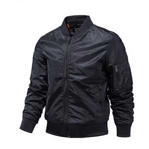 Blouson Bomber Homme Hiver Grande Taille Respirant en Toile Col Montant Logo Avant Coupe Slim Un Bouton Style Urbain - Product Image 3