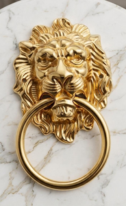 Timbre de Puerta Decorativo con Cabeza de León de Latón, Herraje de Entrada de Estilo Vintage, Timbre de Puerta Principal de Latón para Decoración del Hogar y Villas - Product Image 2