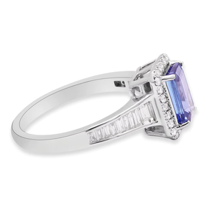 Tanzanite Diamond 18K White Gold Handmade IGI Certified Wedding Ring for Women and Girls <b>Gift</b> Jewelry - Product Image 5