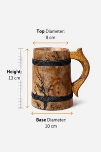 Mug à boire en corne de viking naturelle polie fait main, personnalisé, en bois de racine, écologique, sculpté à la main, rustique, sur mesure - Product Image 2