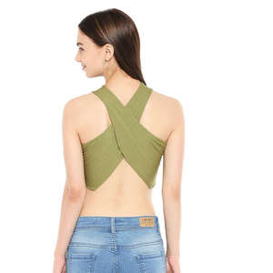 Top Corto Sexy para Mujer, Color Sólido, Nueva Moda, Transpirable, Personalizado, Conjunto de Leggings y Sujetador Deportivo para Yoga y Gimnasio - Product Image 4