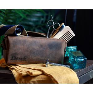 Premium Leather <b>Toiletry</b> Bag Men Travel Grooming Organizer Waterproof Cosmetic <b>Storage</b> Pouch Case Bag LTB-0191 - Product Image 6