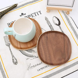 Assiette en bois d'acacia, plateau japonais, plateau à thé irrégulier en bois, assiette à collation, assiette à gâteau, assiette à petit-déjeuner, assiette à café, assiette à dessert - Product Image 4