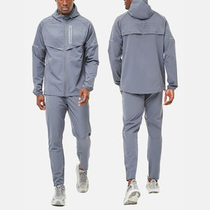 Ensemble de survêtement streetwear 2 pièces personnalisé pour homme, en tissu respirant polyester/coton, séchage rapide, avec coupe-vent d'hiver - Product Image 6