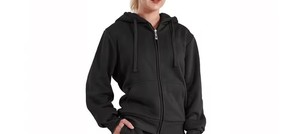 Women's <b>Black</b> Hooded <b>Zipper</b> Tracksuit Full Sleeve Solid Color Casual <b>Hoodie</b> Pants Set Breathable Midweight Regular Fit OEM - Product Image 3