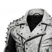 Veste Safari Noire pour Homme avec Strass, Manches Rembourrées Écologiques, Bordure Blanche, Coupe Droite, Décontractée, Automne, Imperméable, Fermeture Éclair Avant