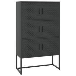 Mueble de Salón Rectangular de Acero Negro con Estantes Altos, Muebles de Alta Calidad - Product Image 2