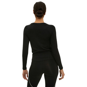 Últimas Novedades en Tops de Yoga para Mujer de Alta Calidad al por Mayor, Top Corto Ajustado con Logotipo Frontal, Transpirable, de Manga Larga y Secado Rápido - Product Image 3