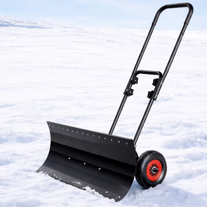 Pousse-neige à roues W30"x H17" avec lame en U, poignée réglable, pelle à neige en acier pour usage extérieur ODGWTO018 - Product Image 1